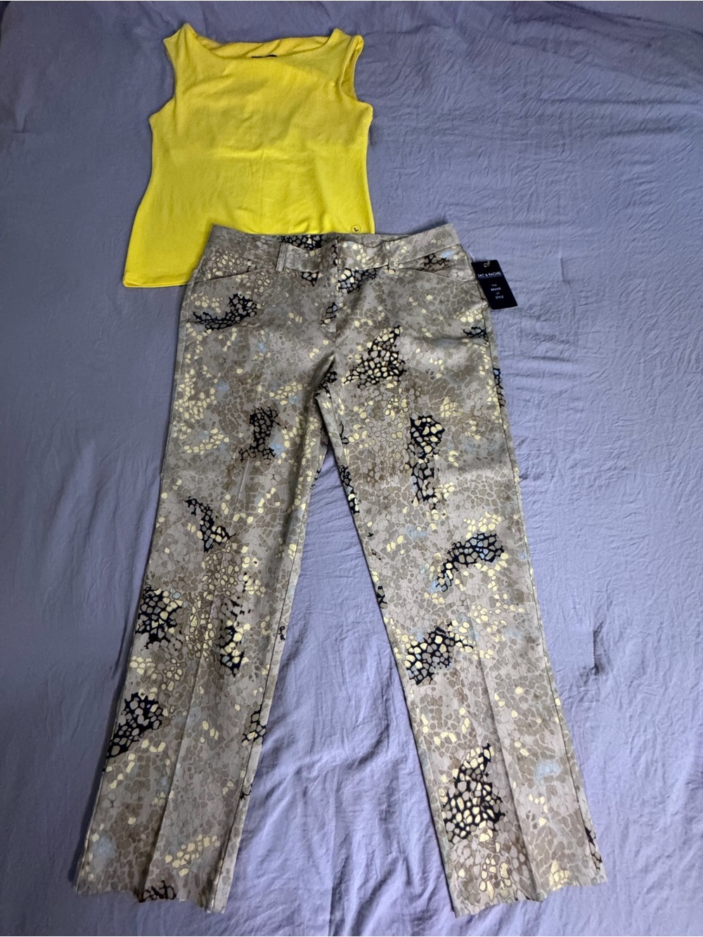 Zac & Rachel Patterned Stretch Pants  & NY & Company Sleeveless Top Size 12 / L